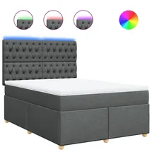 vidaXL Boxspringbett 140 x 200 cm Dunkelgrau