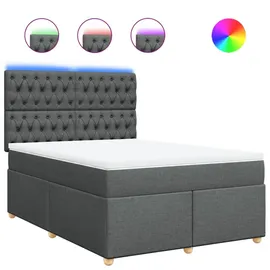 vidaXL Boxspringbett 140 x 200 cm Dunkelgrau