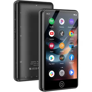 144GB MP3 Player Bluetooth mit Kopfhörer, MP3 Player Kinder mit 4.02 Zoll Touch-Bildschirm, Android MP4 Player mit Spotify, Audible, Amazon Music, Deezer, Play Store (Schwarz)