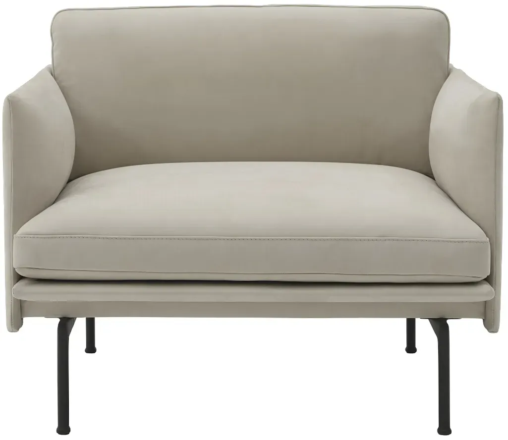 Muuto Outline Chair, allure leder moon / schwarz