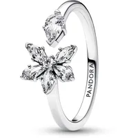Pandora Timeless Funkelndes Herbarium Cluster Offener Ring aus Sterling Silber mit Cubic Zirkonia Timeless Collection, Größe 52,
