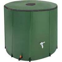 Tectake tectake® Regentonne, mit Hahn und Überlaufschutz, wetterbeständig, Oberseite