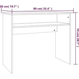 vidaXL Schreibtisch Grau Sonoma 90x50x74 cm Holzwerkstoff