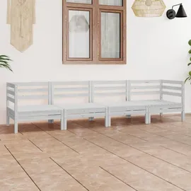 vidaXL Garten-Lounge-Set 4-tlg. weiß Kiefer