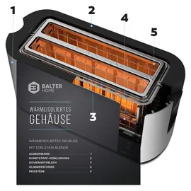 Balter Home Langschlitz-Toaster Silber