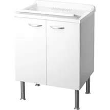 Cr Waschtrog mit Unterschrank mit 2 Türe LxBxH: 600x500x850mm