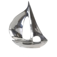 Gilde »Skulptur Segel-Boot, silber«, aus Metall, maritim, in 2 Größen erhältlich, Wohnzimmer, silberfarben