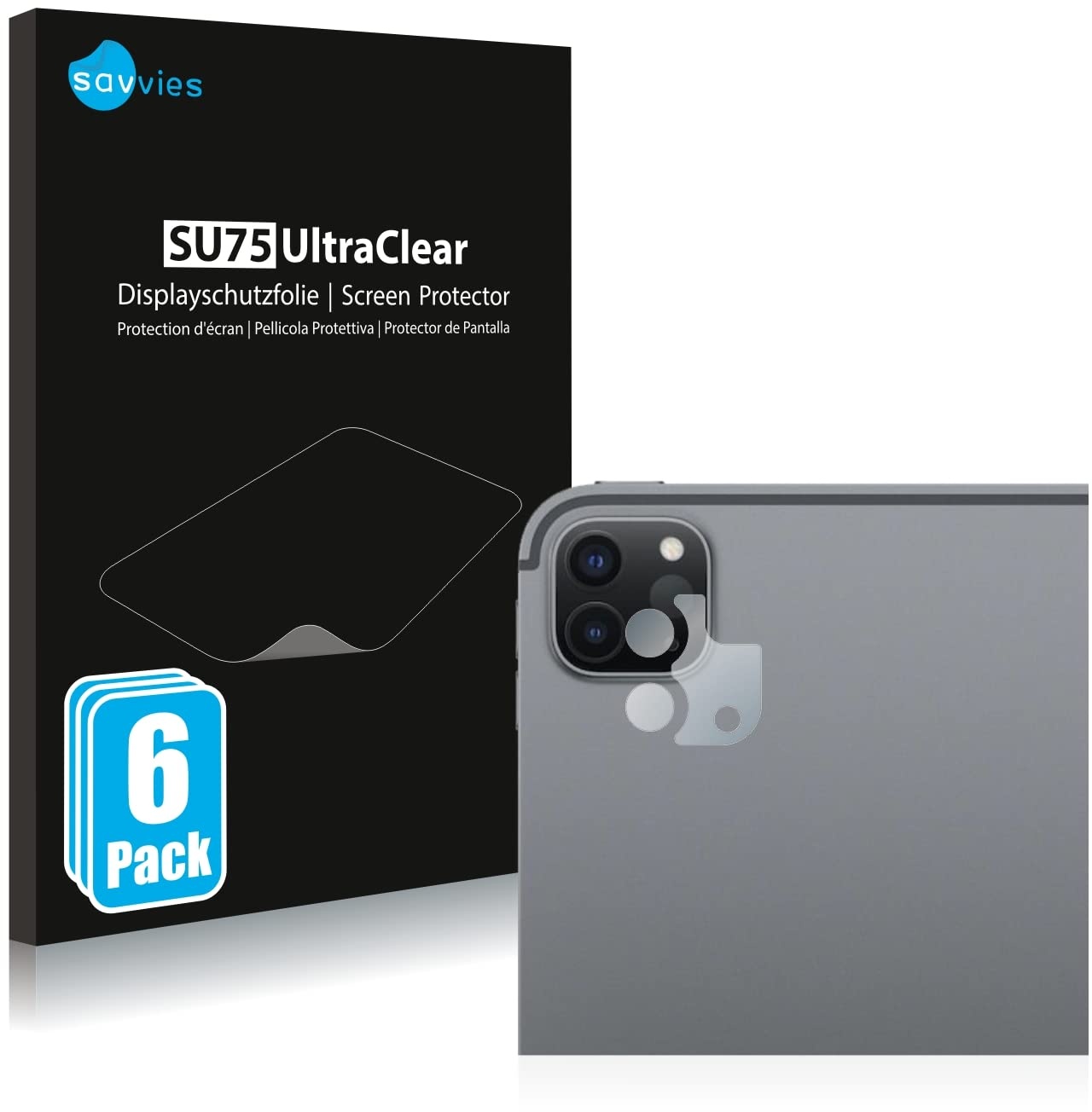 Savvies 6 Stück Schutzfolie für Apple iPad Pro 11" 2022 (NUR Kameraschutz) Displayschutz-Folie Ultra-Transparent