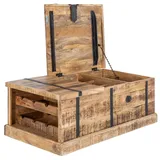 invicta INTERIOR Massivholz Couchtisch BODEGA 100cm Mangoholz Hausbar Truhe Tisch Wohnzimmertisch