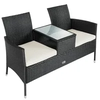 CASARIA Polyrattan Kino Bank Schwarz