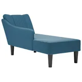 vidaXL Chaiselongue mit Rechter Armlehne Blau Samt