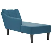 vidaXL Chaiselongue mit Rechter Armlehne Blau Samt