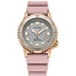 Taucheruhr CITIZEN "Promaster Eco-Drive Diver", rosa, Armbanduhren, Armbanduhr, Solar, Damenuhr, analog, Tag, Batterie-Entladungsanzeige