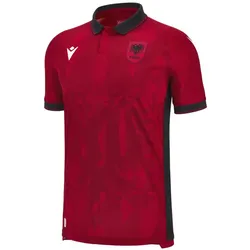 Macron Albanien 2024 Home JR - Fußballtrikot - Kinder - Red - 2XS