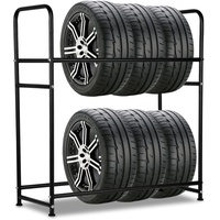 Daromigo reifenregal 8 Reifen,Reifenhalter verstellbar 107 x 46 x 117cm,Reifenständer mit Reifenschutzhülle,Reifen aufbewahrung Ladekapazität 180kg, für Garage,Werkstatt