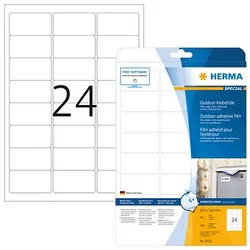 240 HERMA Folien-Kraftklebe-Etiketten 9532 weiß 63,5 x 33,9 mm