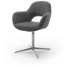 MCA Furniture Esszimmerstuhl »Melrose«, (Set), 2 St., Stuhl 360°drehbar mit Nivellierung, grau ¦ Maße cm B: 63 H: 88 T: 64