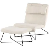 Endorphin Sessel Laconia 80 x 80 x 100 cm Weiß mit Hocker & Nackenkissen