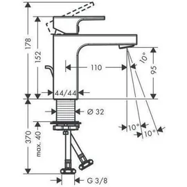Hansgrohe Vernis Shape 100 Einhandmischer chrom 71568000