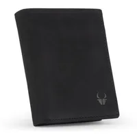 DONBOLSO Slim Wallet Rome - Smart Wallet Echtleder Geldbeutel mit RFID Schutz, Mini Portemonnaie für Damen und Herren, Leder Geldbörse mit 6 Kartenfächern Karten Portemonnaie Damen und Herren, Schwarz