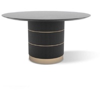 JVmoebel Esstisch Runder Esstisch Luxus Esszimmer Möbel Designer Tisch Metallfuß (1-St., 1x nur Esstisch), Made in Europa schwarz