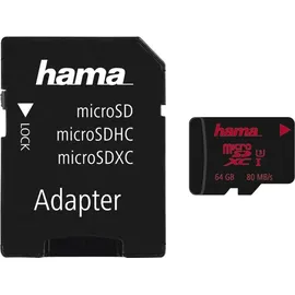 Hama R80 microSDXC 64GB Kit, UHS-I U3, Class 10 (213115)