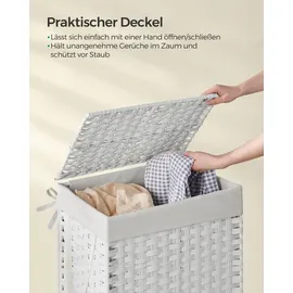 Songmics Wäschekorb, Rechteckig Weiß