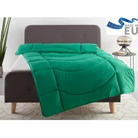 OTTO home Microfaserbettdecke Microlux, Bettdecke 135x200 cm und Übergrößen bis 240x220cm, Füllung: Feuchtigkeitsregulierende 3D Klimafaser (Polyester), Bezug: Microfaser-Feinbatist, fest versteppter Bezug - keine Bettwäsche nötig, Sommer, Winter grün 200