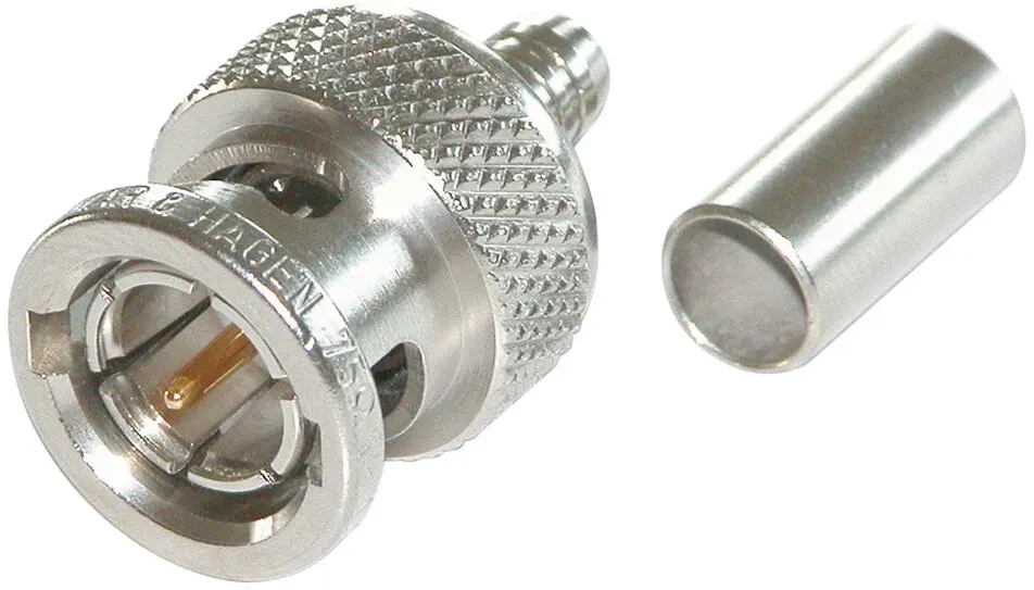 DAMAR & HAGEN BNC Crimp-Kabelstecker, gerade, nickelfarben