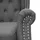 Mendler Sessel Chesterfield, Relaxsessel Clubsessel Ohrensessel, wasserabweisend Stoff/Textil ~ dunkelgrau mit Ottomane