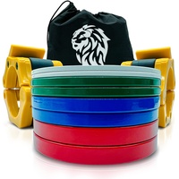 Armored Lion Hantel-Halsband-Set mit fraktionellen Hantelscheiben und Langhantel-Halsbändern, inkl. 0,1 kg, 0,2 kg, 0,3 kg, 0,5 kg und gelben Langhantel-Halsbändern