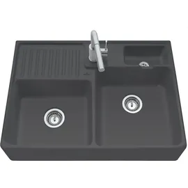 Villeroy & Boch Spülstein Doppelbecken graphite + Handbetätigung