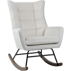 Kayoom Schaukelstuhl »Bryana 125, Relaxstuhl zum Schaukeln, Metallgestell mit Kufen aus Holz«, 1 St., Relaxstuhl zum Schaukeln, Metallgestell mit Kufen aus Holz, gemütlich Kayoom Beige