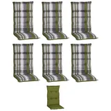 beo Gartenmöbel-Auflage Tirana  (Hochlehner, 6 Stk., L x B x H: 118 x 46 x 8 cm, Baumwolle, Polyester, Grün/Braun)