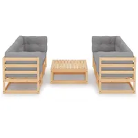vidaXL 7-tlg. Garten-Lounge-Set mit Kissen Kiefer Massivholz