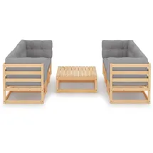 vidaXL 7-tlg. Garten-Lounge-Set mit Kissen Kiefer Massivholz