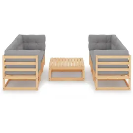 vidaXL 7-tlg. Garten-Lounge-Set mit Kissen Kiefer Massivholz