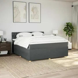 vidaXL Boxspringbett 180 x 200 cm Dunkelgrau