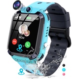 JUBUNRER Smartwatch Kinder mit GPS und Telefon Wasserdicht IP68 GPS Tracker Kinder SOS HD Photo Wecker Puzzle Spiel Armbanduhr Jungen Mädchen Telefonuhr Kinderuhr 3-12 Jahre Kindergeschenke