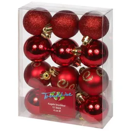 Trendline - Christbaumkugeln 12 Kugeln Ø 4 Cm Rot Weihnachtskugeln Weihnachtsbaum
