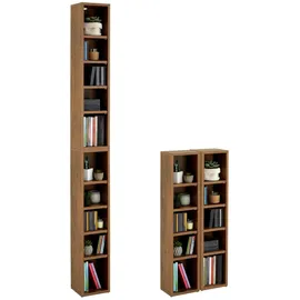 CARO-Möbel CD-Regal 20 x 17 x 186 cm Braun
