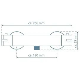 Schütte London Duschthermostat 5,5 cm Chrom/Messing