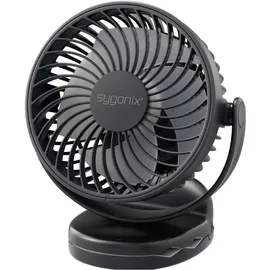 Sygonix Akku-Ventilator 4 cm Bodenventilator Schwarz