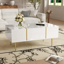 stilvora Couchtisch Weiß MDF 100 x 41,5 x 60 cm