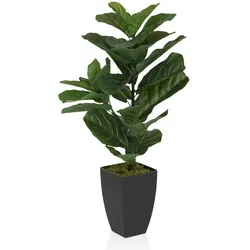 Kunstpflanze / Kunstbaum LYRATA Geigenfeige 80 cm Kunststoff grün hjh OFFICE