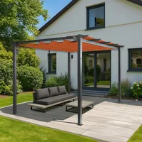 Mendler Aluminium Pergola HWC-N93, Gartenpavillon Pavillon Garten, stabiles 8cm-Gestell