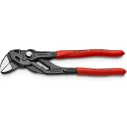 KNIPEX 86 01 180 Zangenschlüssel Zange und Schraubenschlüssel in einem Werkzeug, schwarz atramentiert, 180 mm