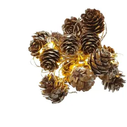 LED Lichterkette Tannenzapfen 20 LED 1,9m Timer Deko Girlande