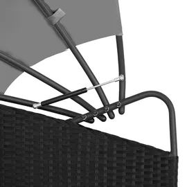 Tectake Sonneninsel Rattan schwarz