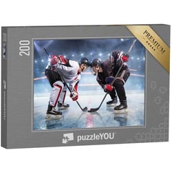 puzzleYOU Puzzle Eishockeyspieler, voll konzentriert, 200 Puzzleteile, puzzleYOU-Kollektionen Sport, Menschen, Eishockey